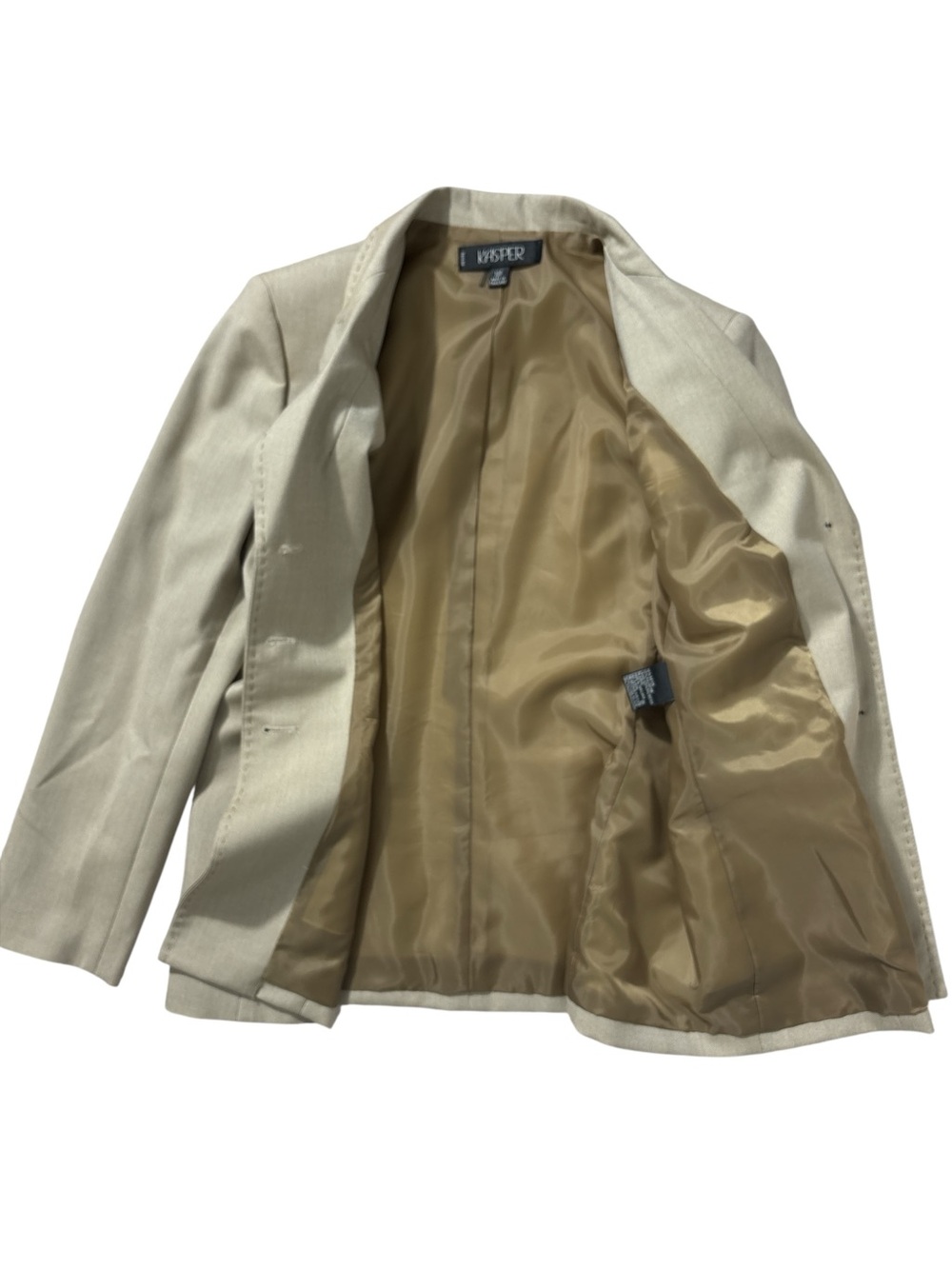 Kasper Beige Stitch Detail Blazer Petite 10 - Picture 5 of 10